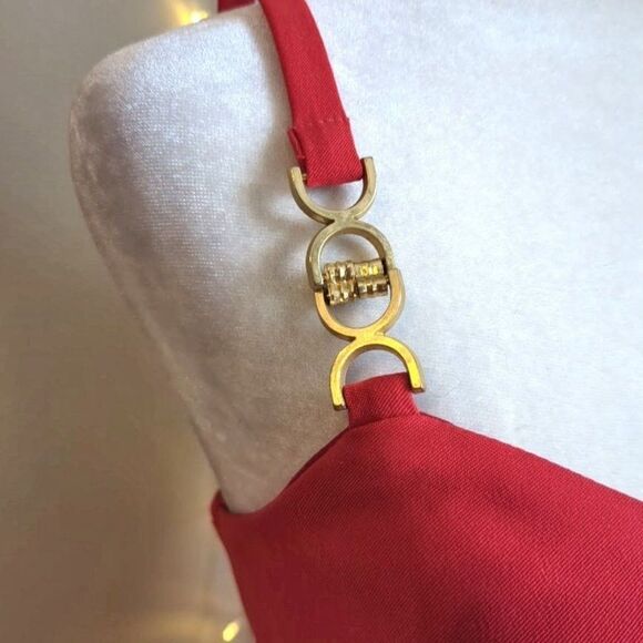 Vintage 90s My Michelle Mini Dress Red Empire Waist Sleeveless Jr Size 5/6 - Picture 8 of 10